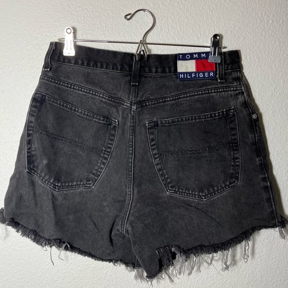 Vintage Tommy Hilfiger‎ black denim cut off shorts size 31 vintage y2k short - Picture 8 of 8
